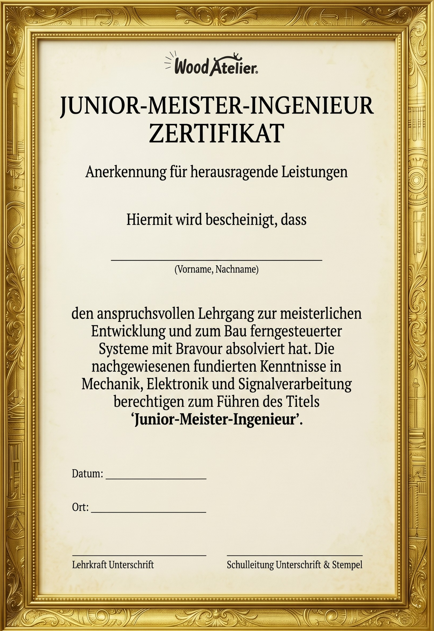 Zertifikat Schule Vorschau